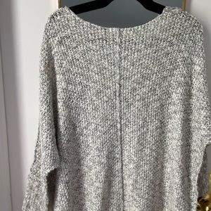 Gray and white knit sweater